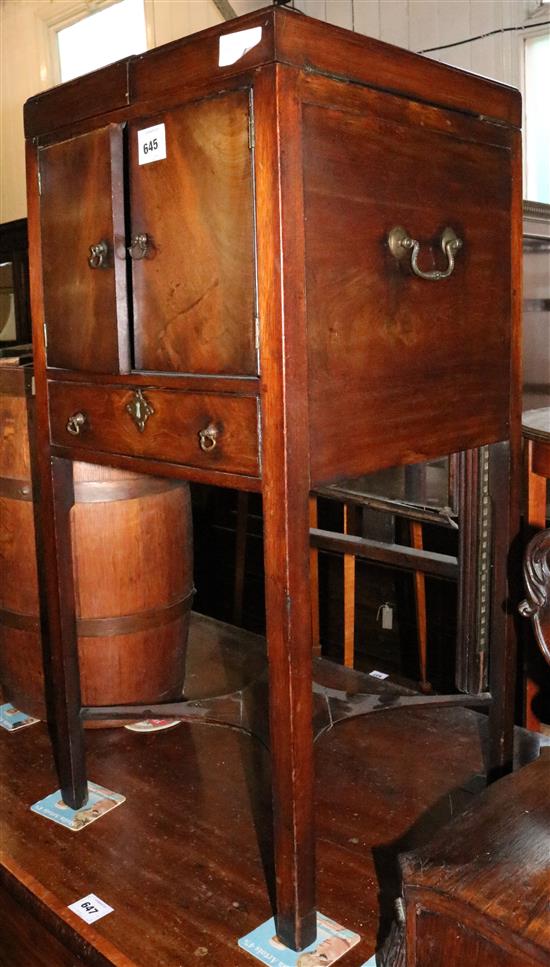 George III mahogany enclosed wash stand